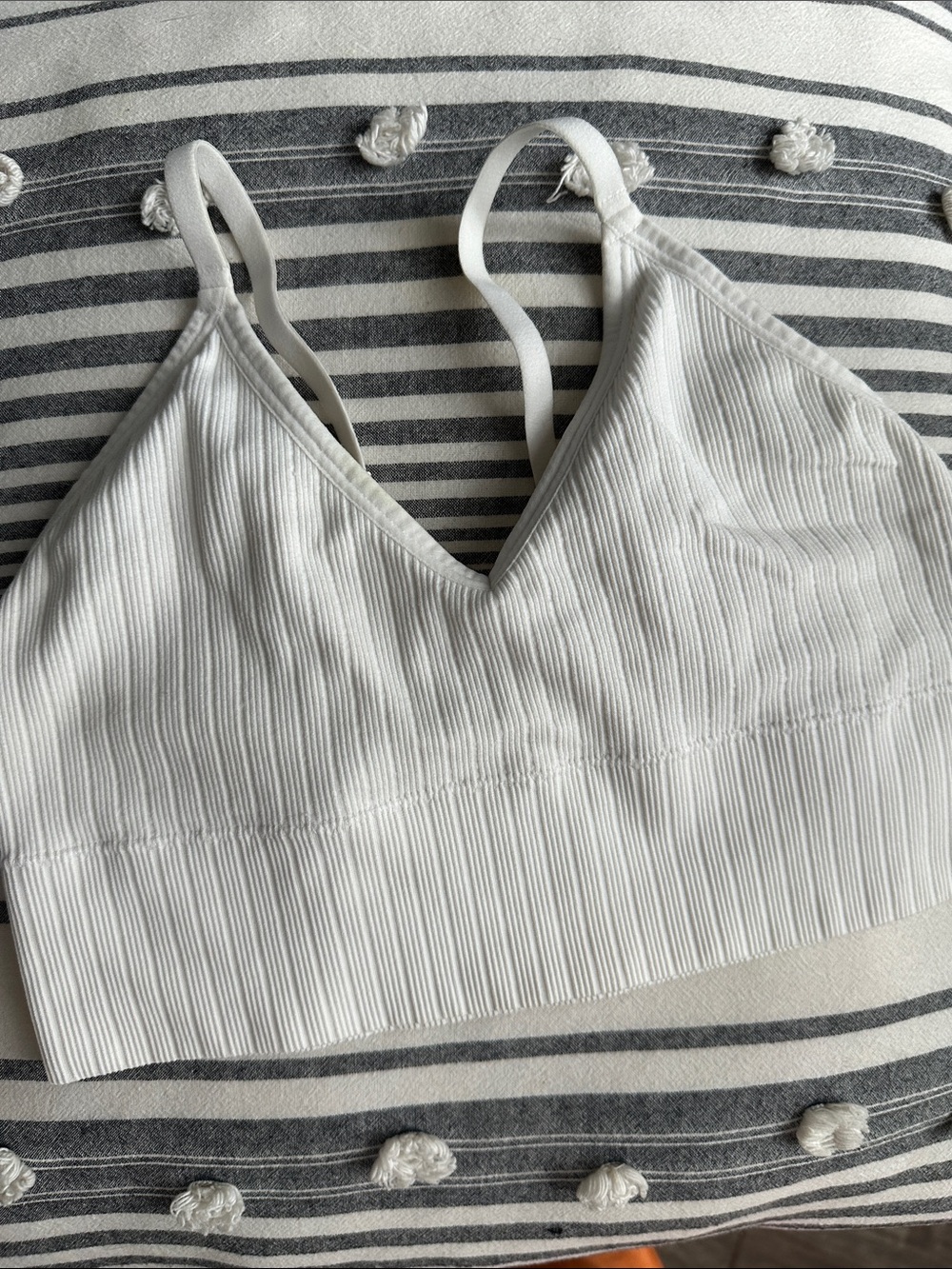 Auden White/Ivory Ribbed V-Neck Brami